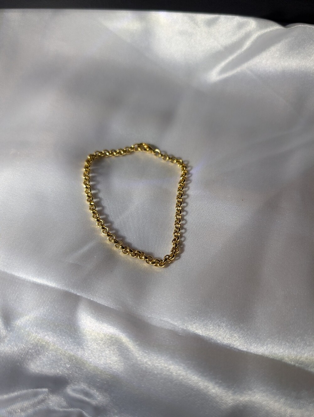 Vintage Petite Gold Tone Rolo Chain Link Charm Base Bracelet Girl Small Wrist